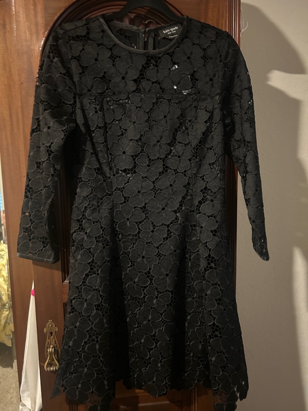kate spade Black Floral Lace Shift Dress